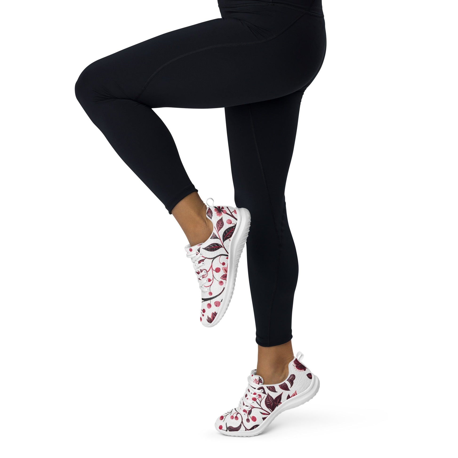 Burgundy Flower Athletic Shoes - Sola Shoe