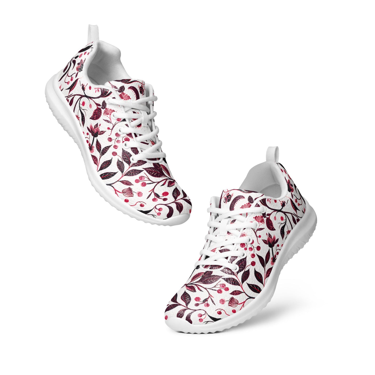 Burgundy Flower Athletic Shoes - Sola Shoe