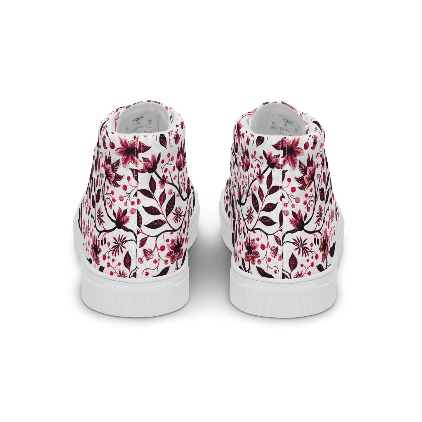 Burgundy Flower Men’s high top shoes - Sola Shoe