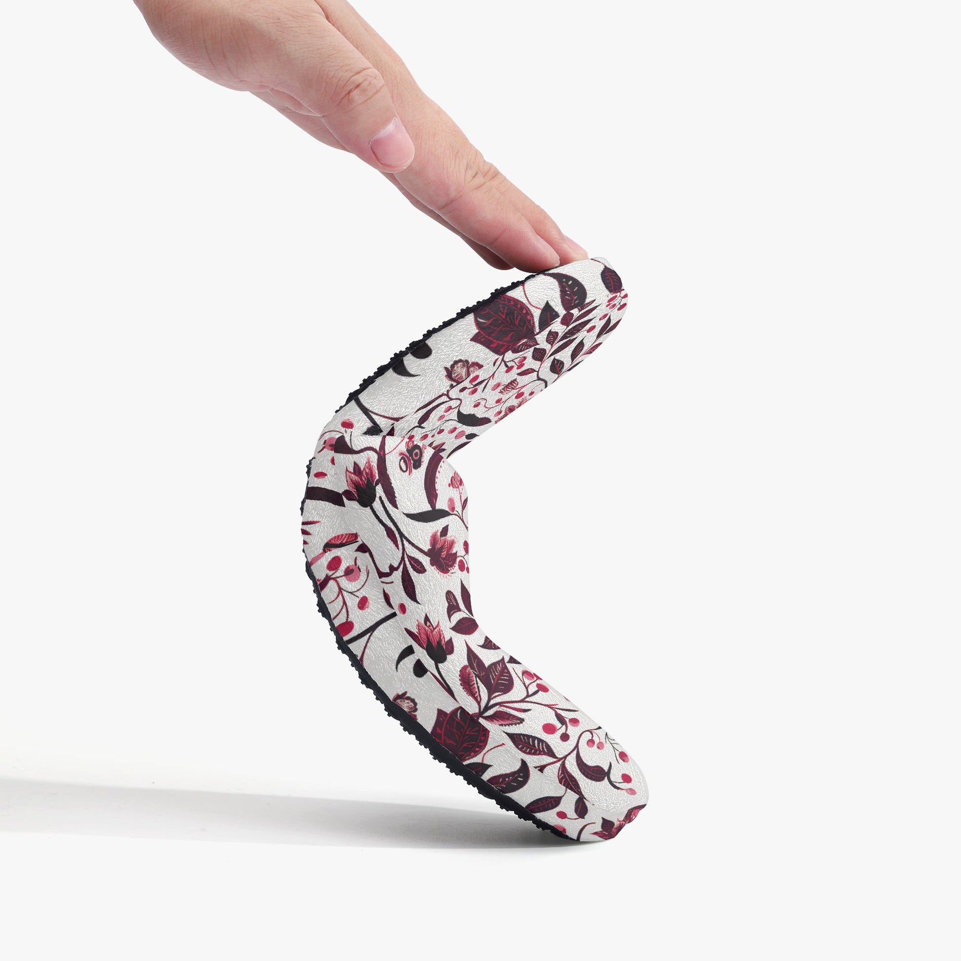 Burgundy Flower slippers – Cozy Sophistication with a Floral Twist - Sola Shoe