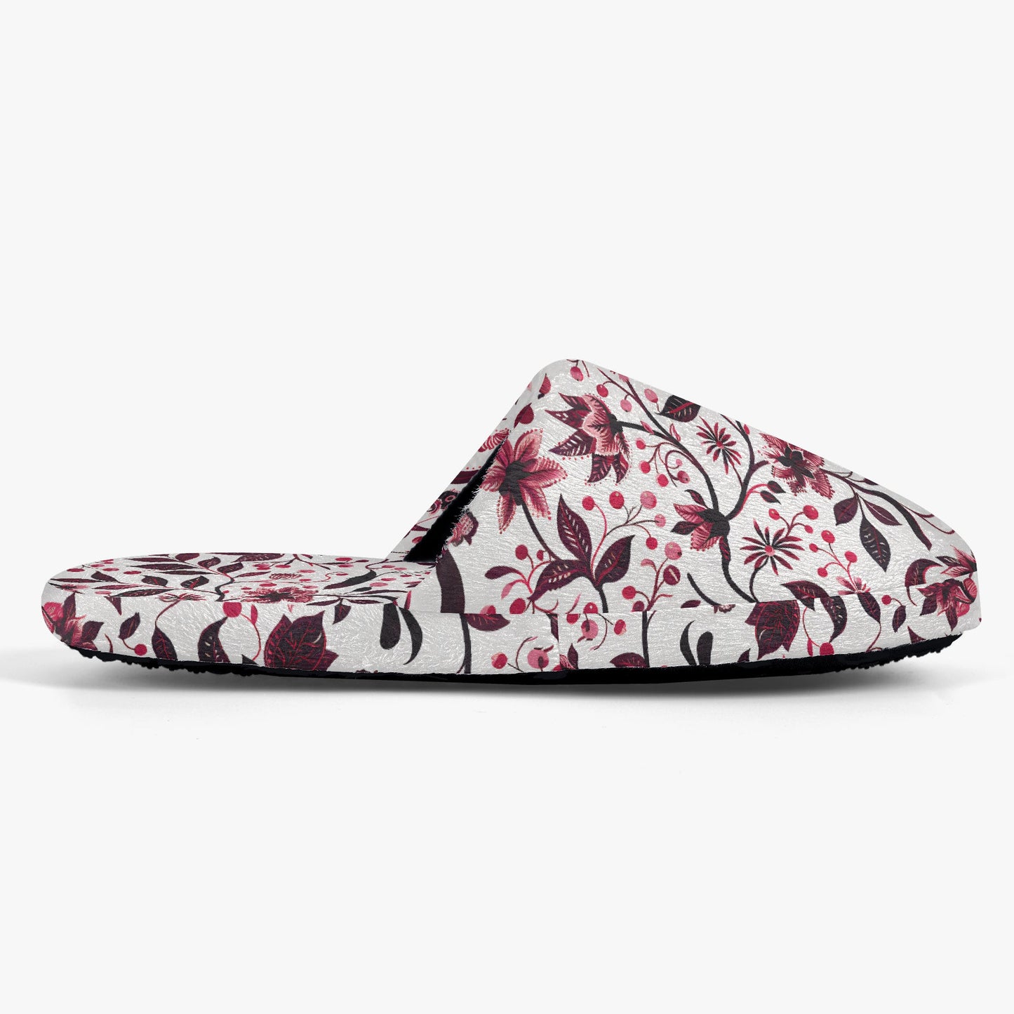 Burgundy Flower slippers – Cozy Sophistication with a Floral Twist - Sola Shoe