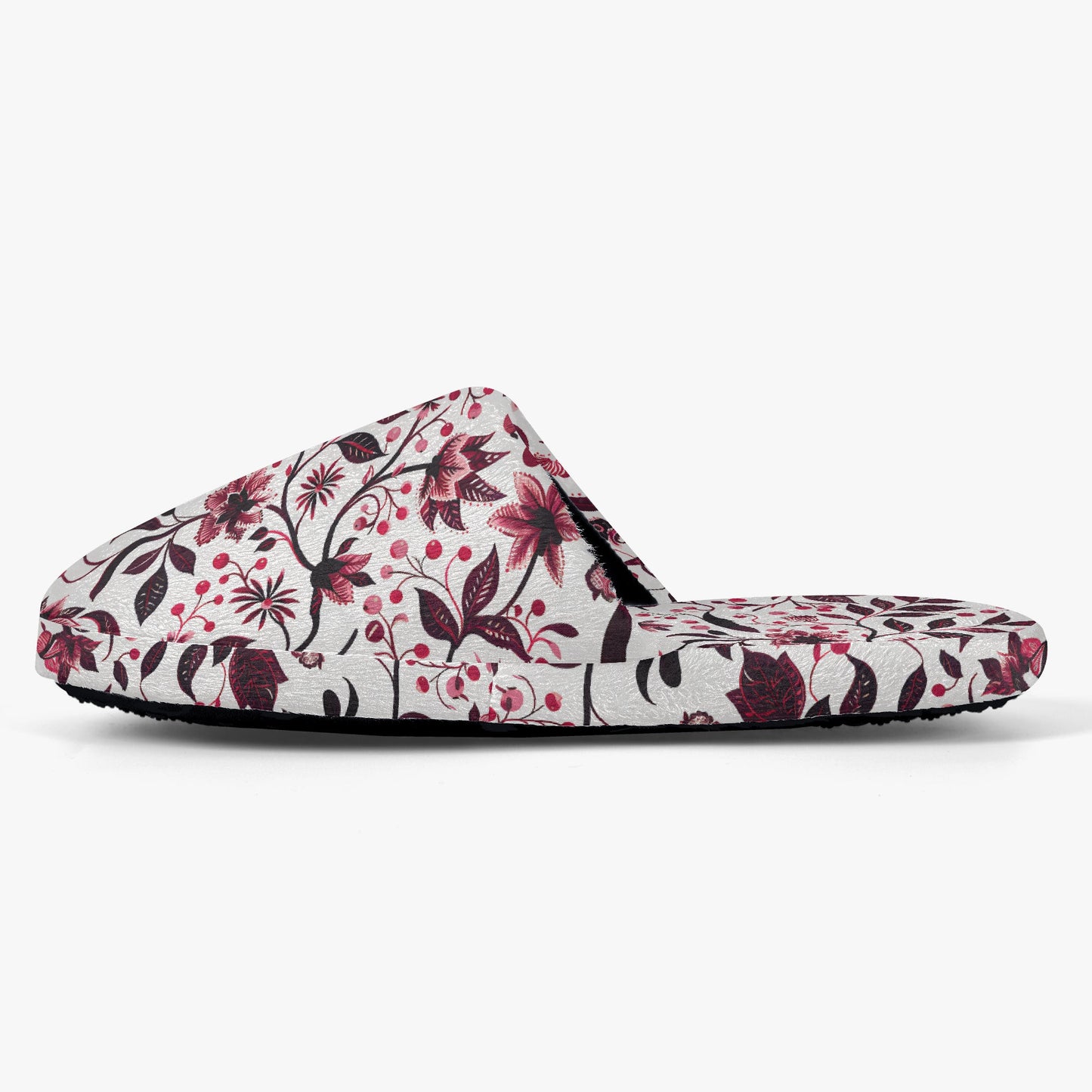 Burgundy Flower slippers – Cozy Sophistication with a Floral Twist - Sola Shoe