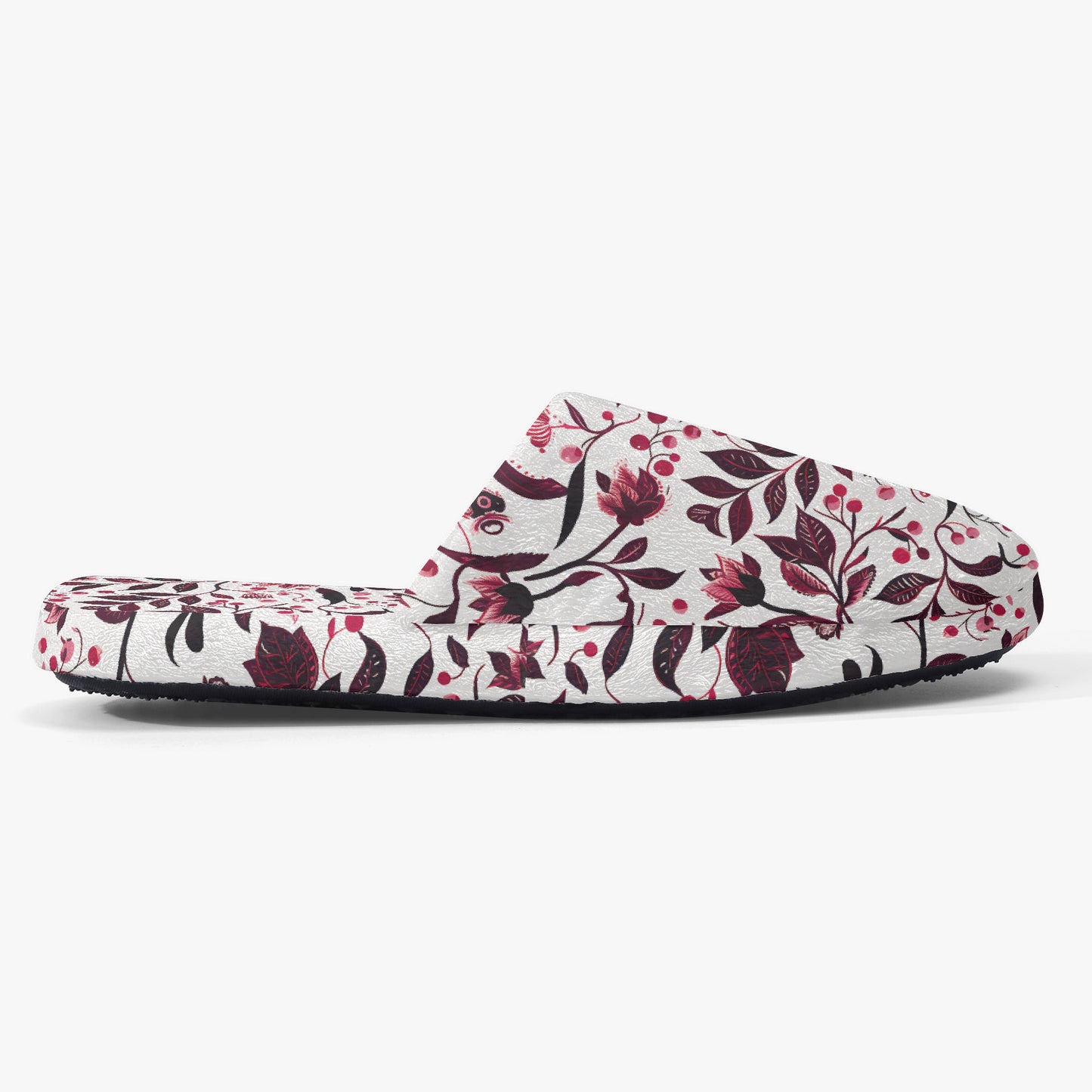 Burgundy Flower slippers – Cozy Sophistication with a Floral Twist - Sola Shoe