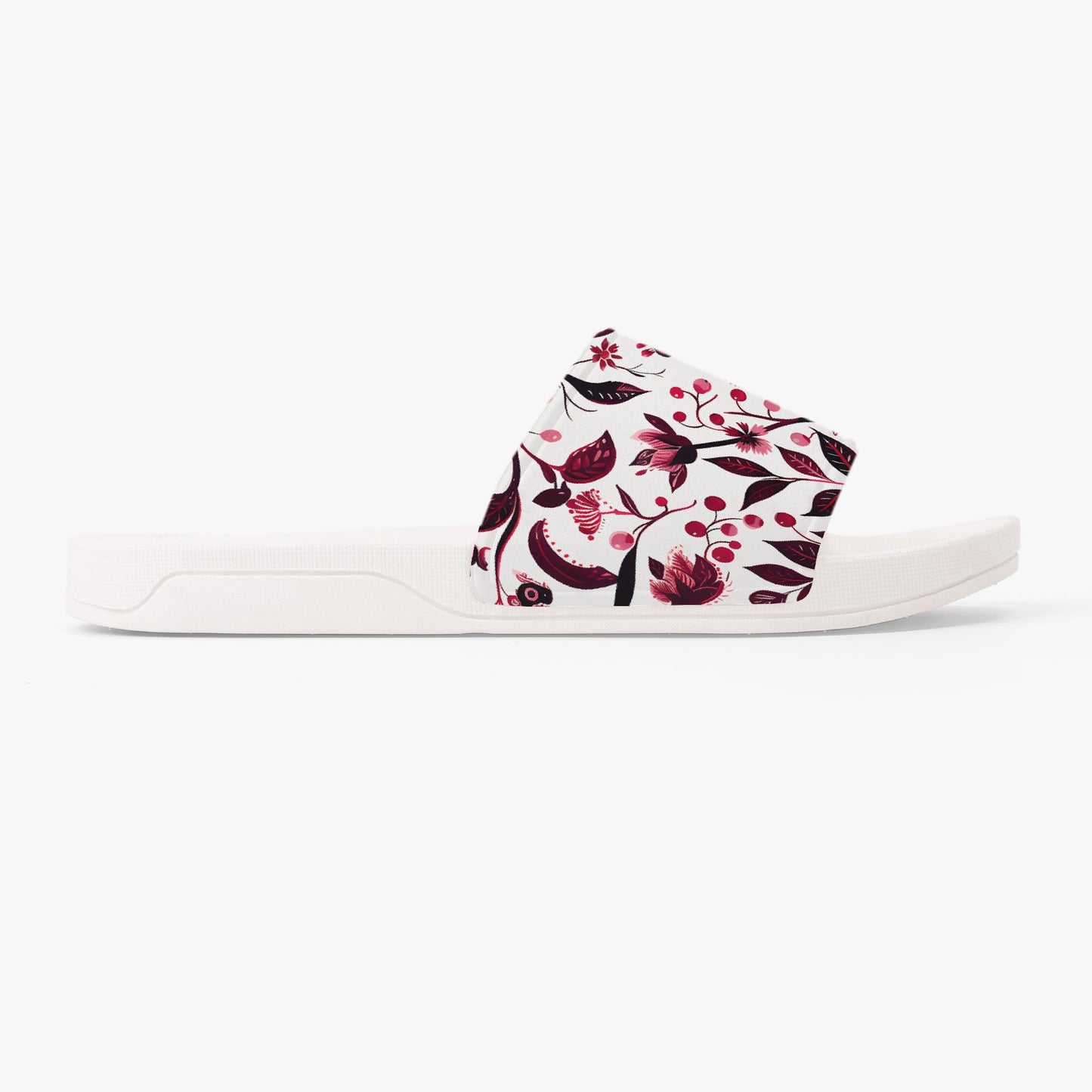 Burgundy Flower Unisex Sandals - Sola Shoe