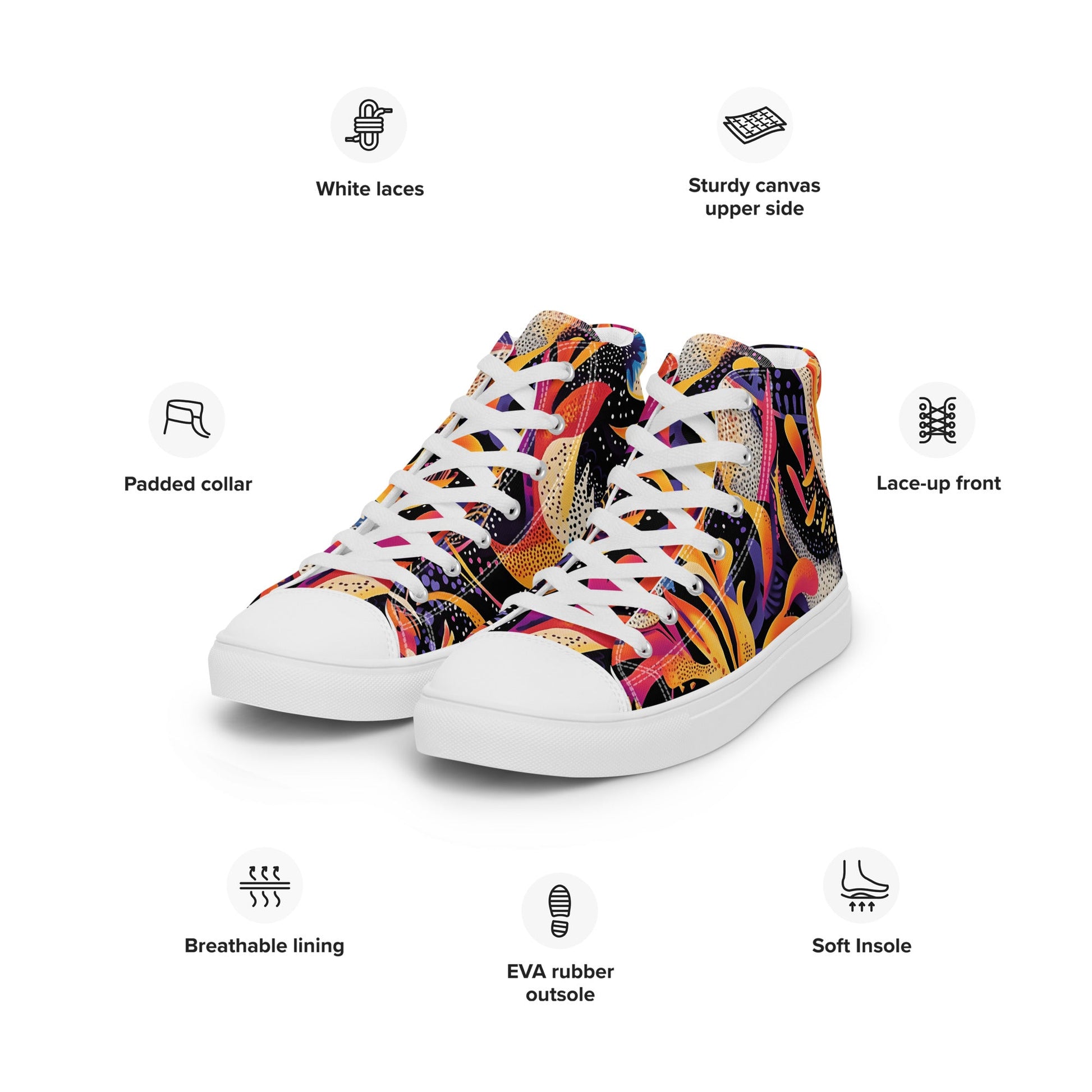 Neon Jungle Men’s high top shoes - Sola Shoe