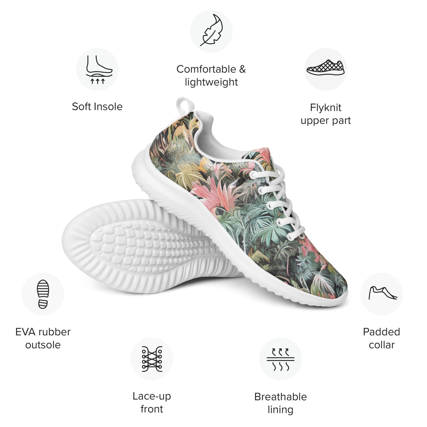 Pink Palm athletic shoes - Sola Shoe