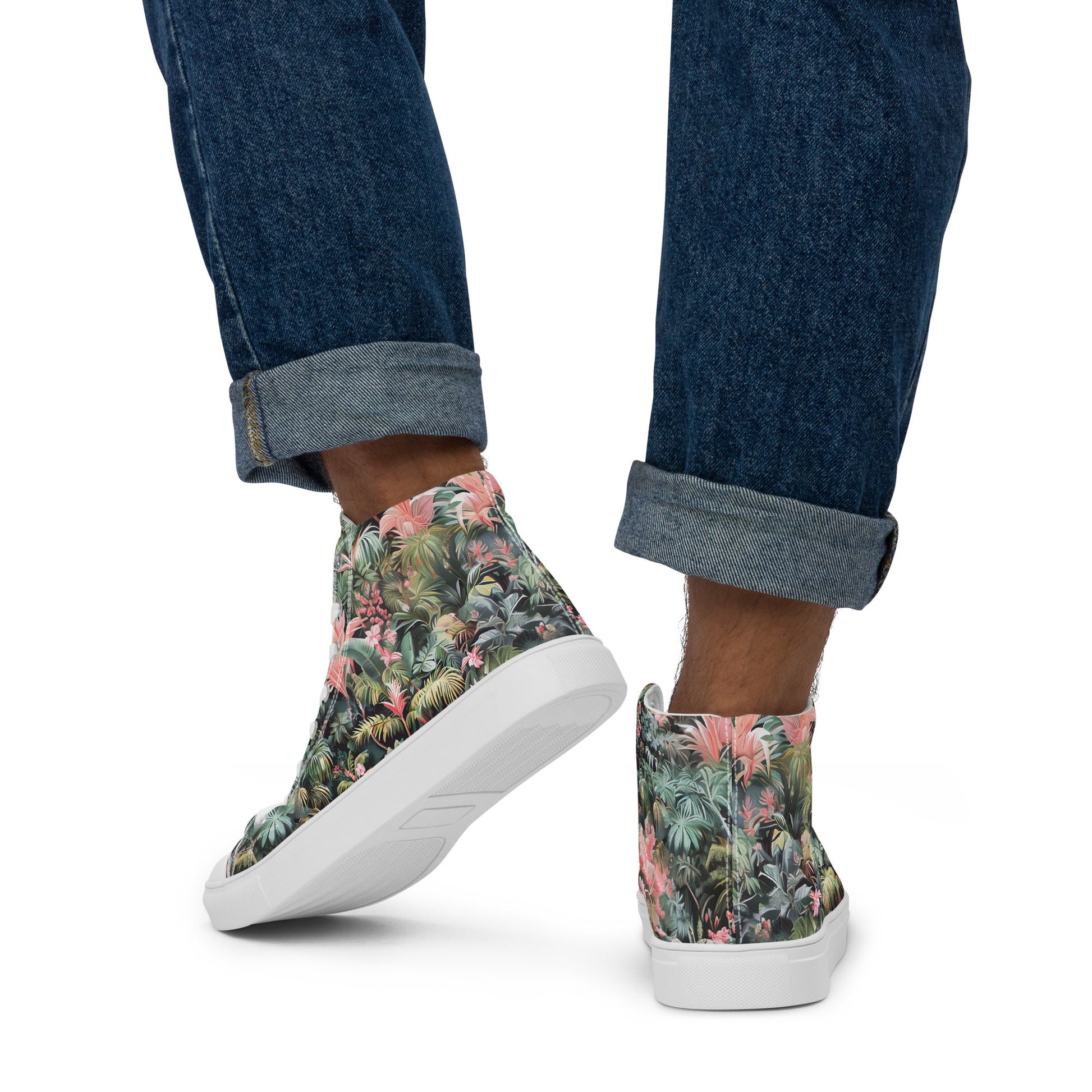 Pink Palm Men’s high top shoes - Sola Shoe