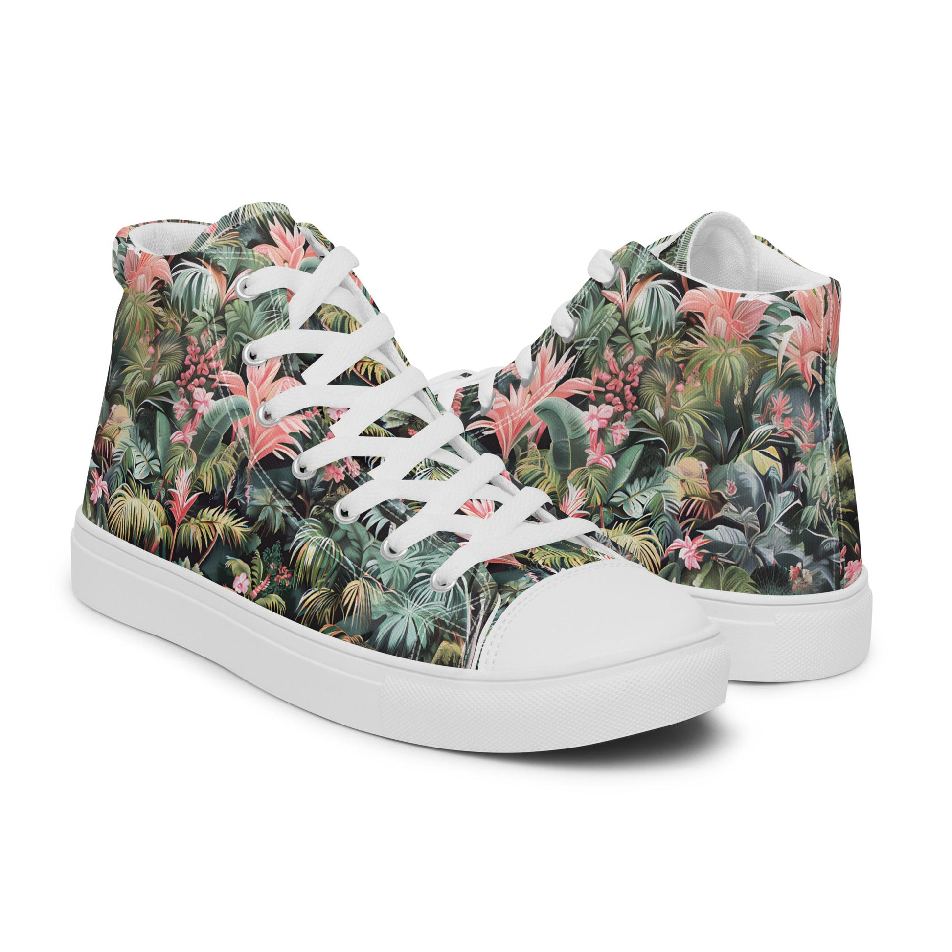 Pink Palm Men’s high top shoes - Sola Shoe