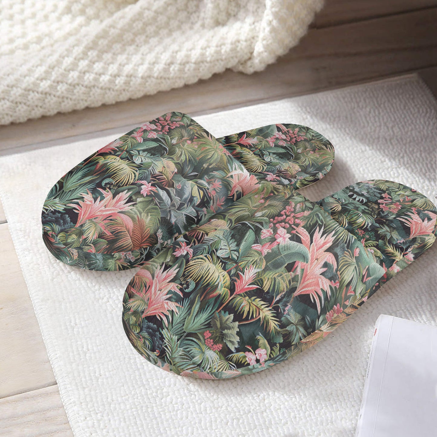 Pink Palm slippers – Tropical Comfort with a Pop of Pink - Sola Shoe