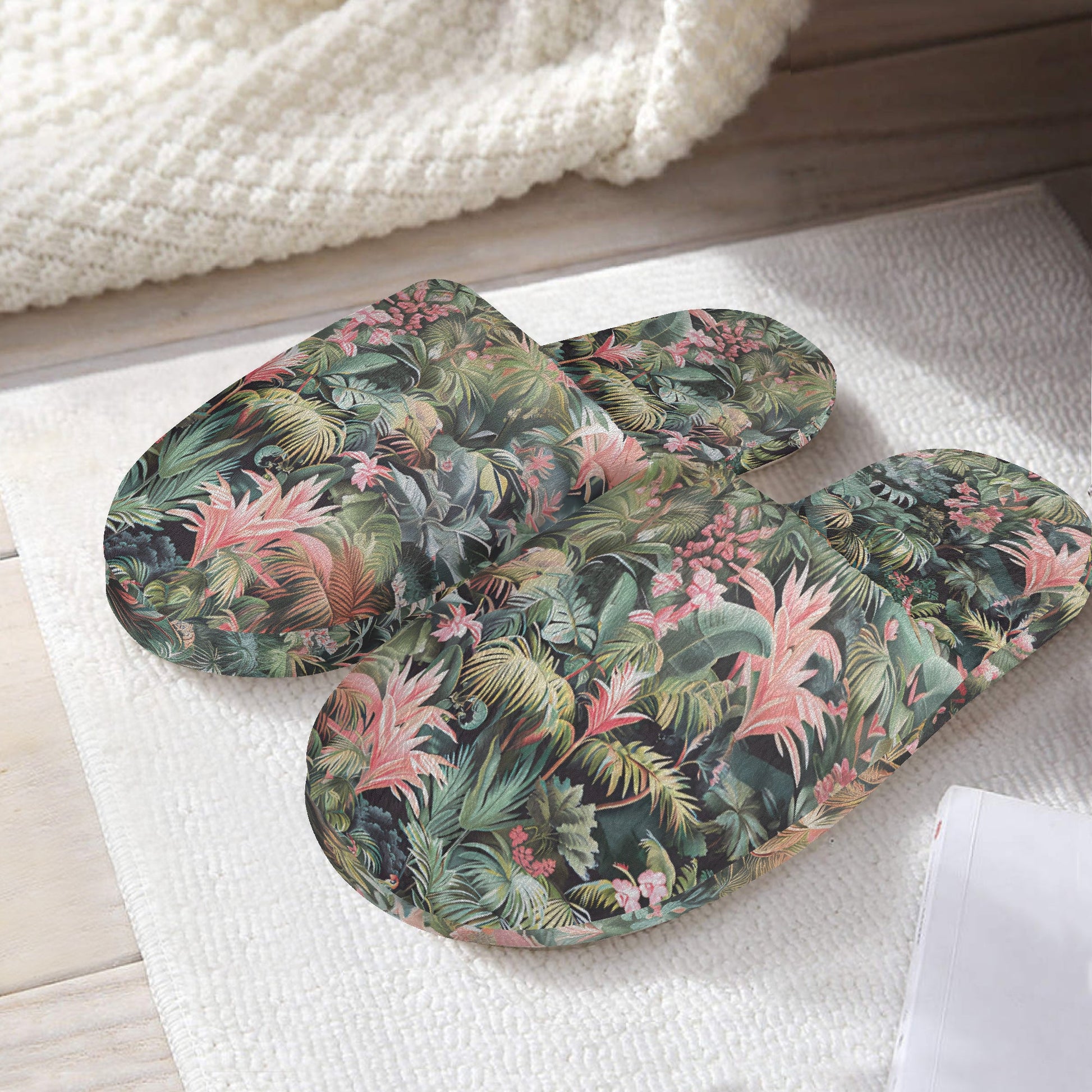 Pink Palm slippers – Tropical Comfort with a Pop of Pink - Sola Shoe