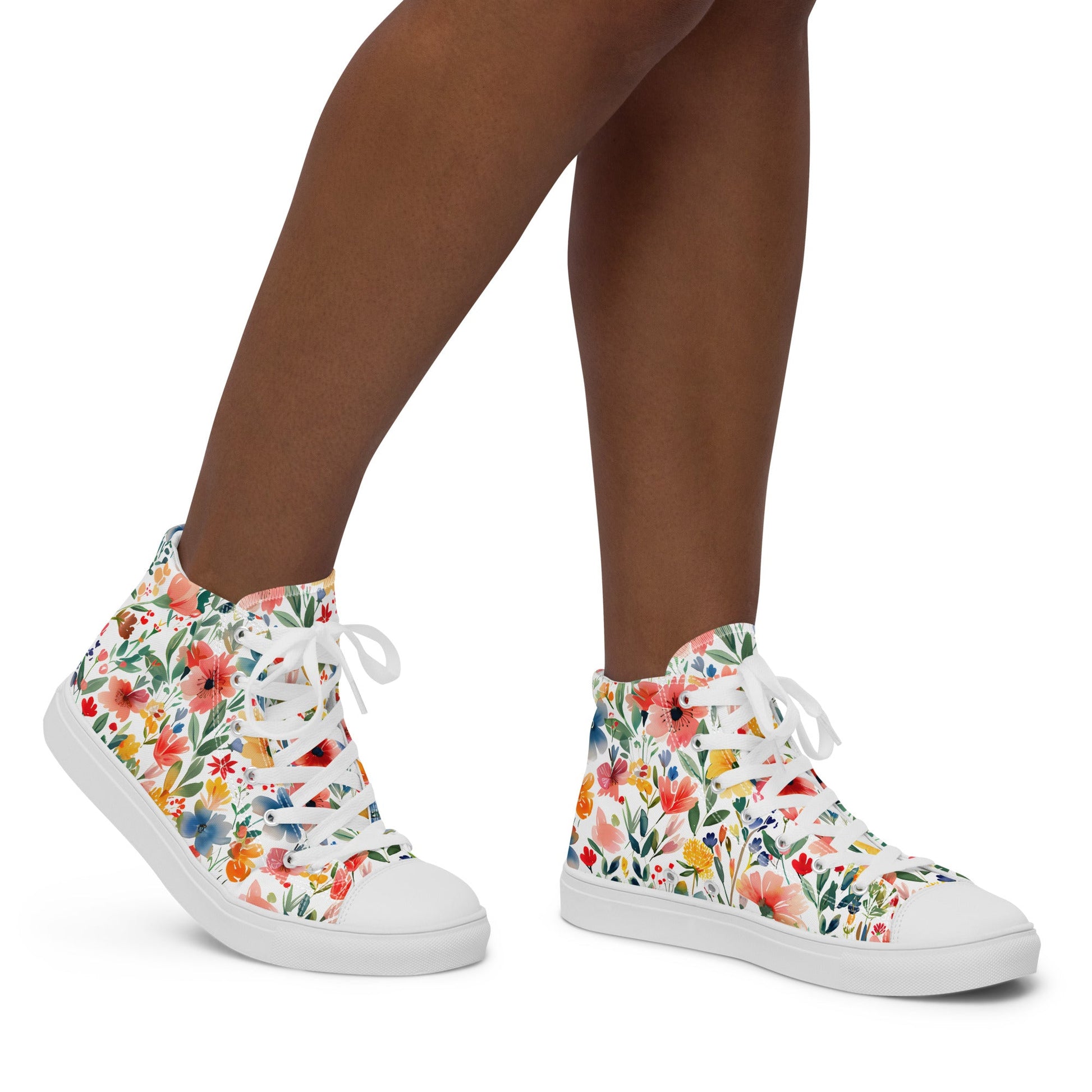 Wild Flowers high top shoes - Sola Shoe