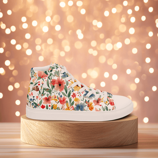 Wild Flowers high top shoes - Sola Shoe