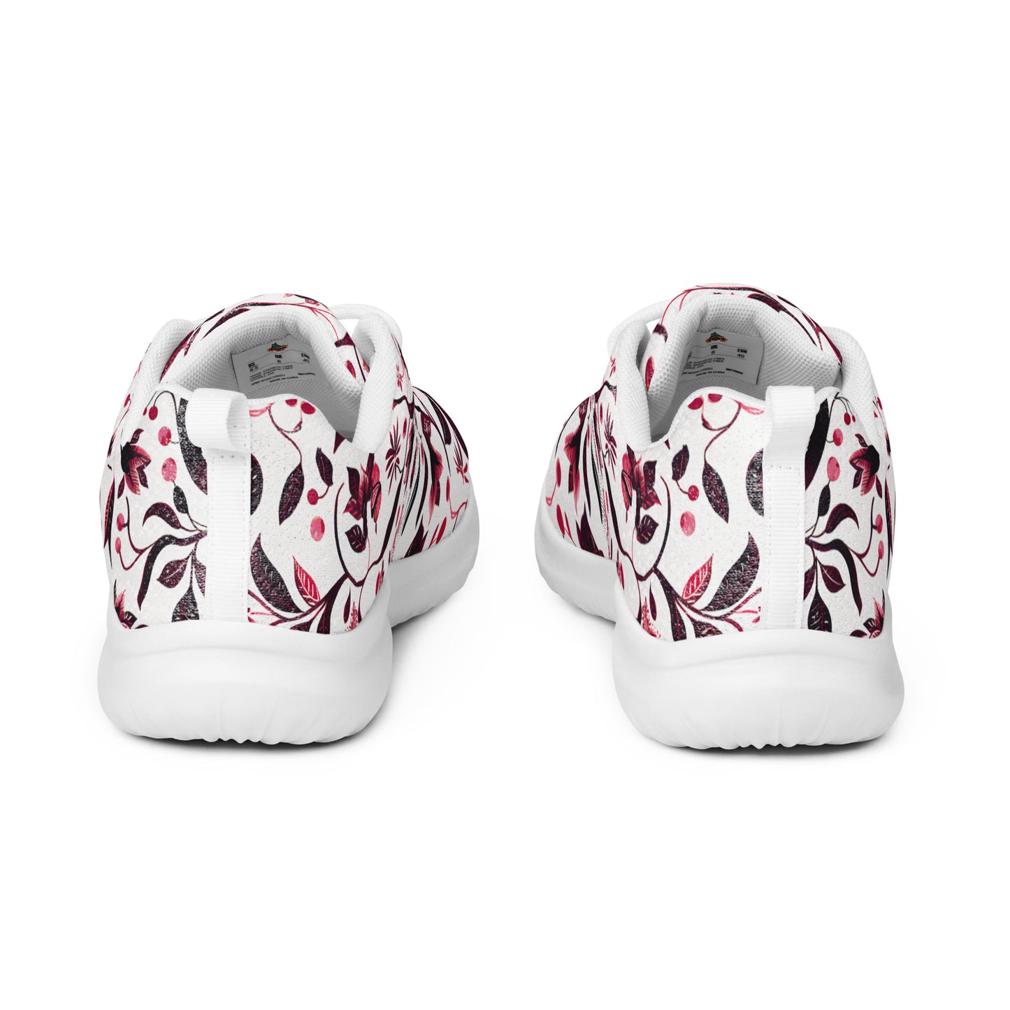 Burgundy Flower Athletic Shoes