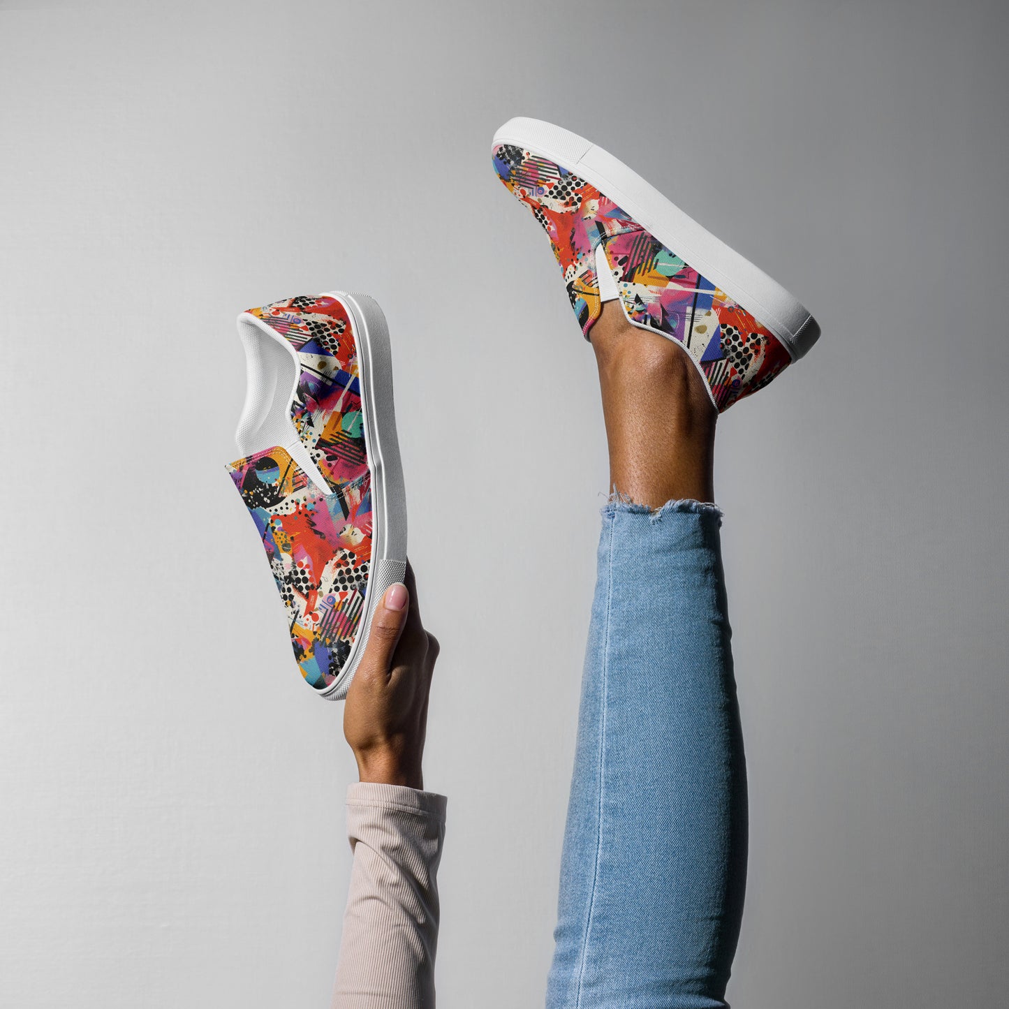 Graffiti slip-on shoes