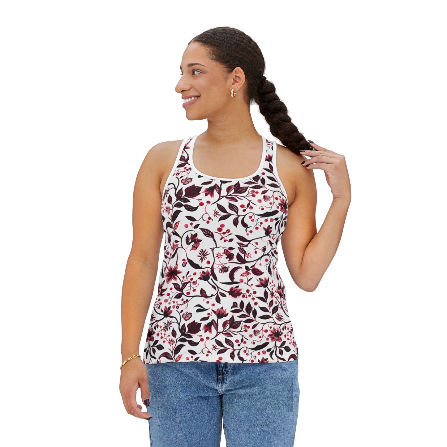 Tank Top Burgundy Flower