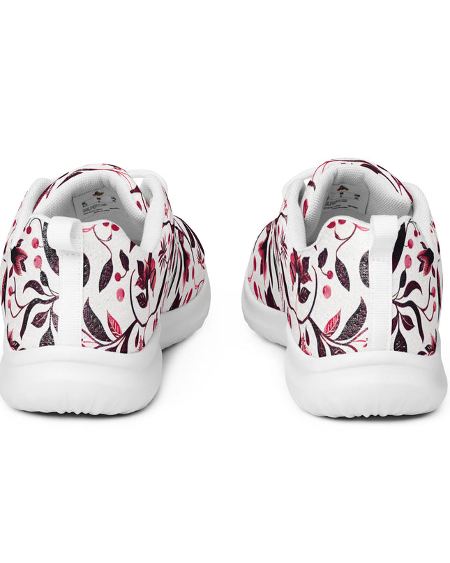 Burgundy Flower Athletic Shoes - Sola Shoe