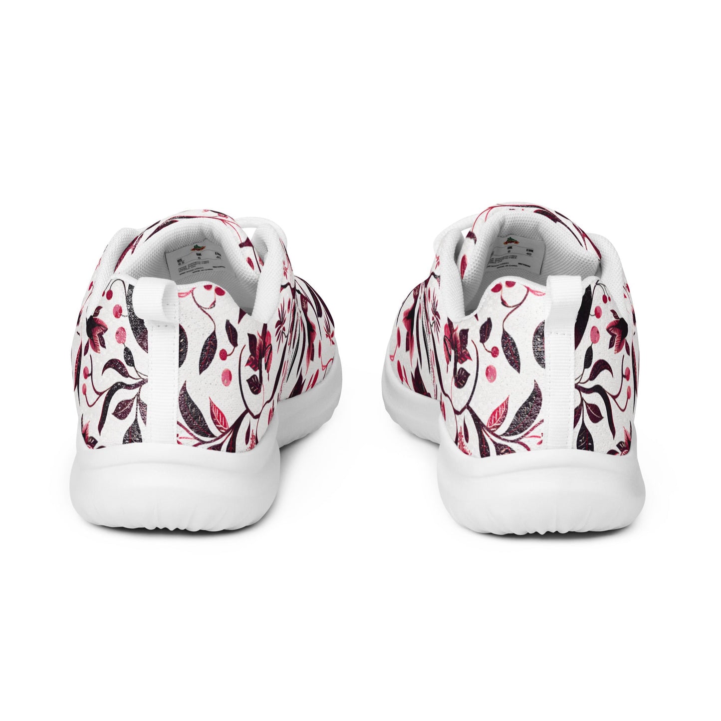 Burgundy Flower Athletic Shoes - Sola Shoe