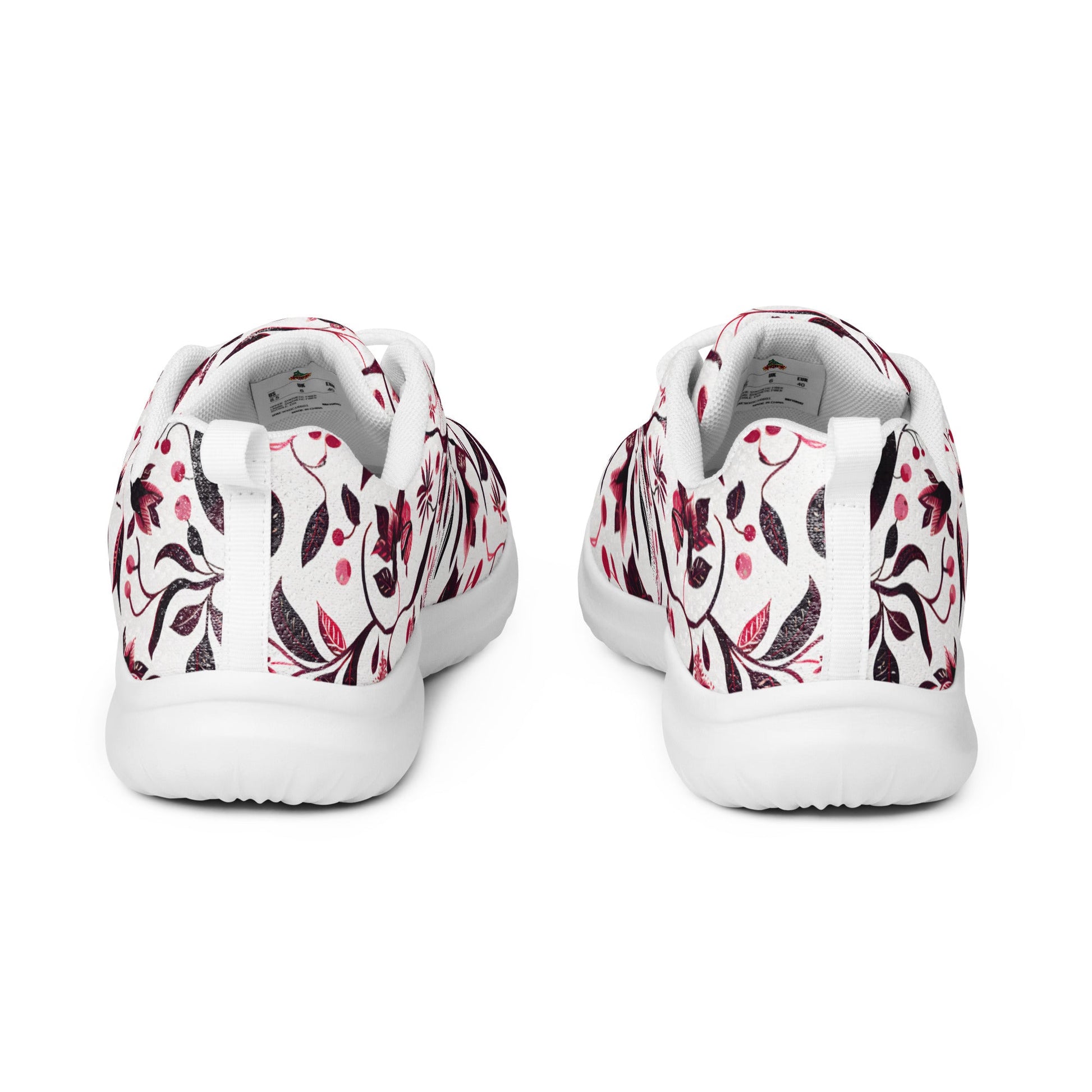 Burgundy Flower Athletic Shoes - Sola Shoe
