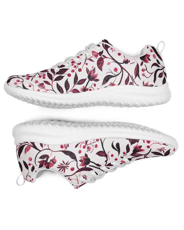Burgundy Flower Athletic Shoes - Sola Shoe
