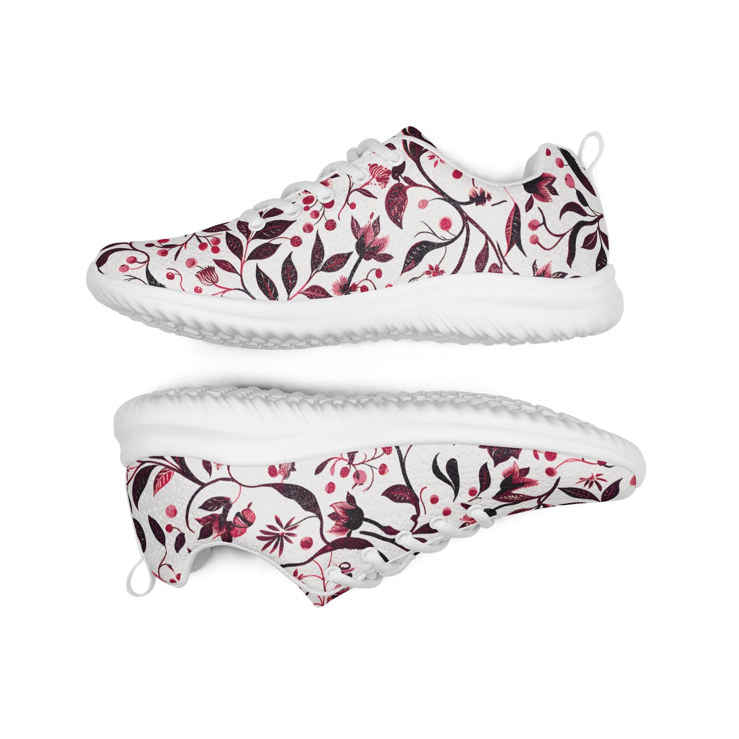 Burgundy Flower Athletic Shoes - Sola Shoe
