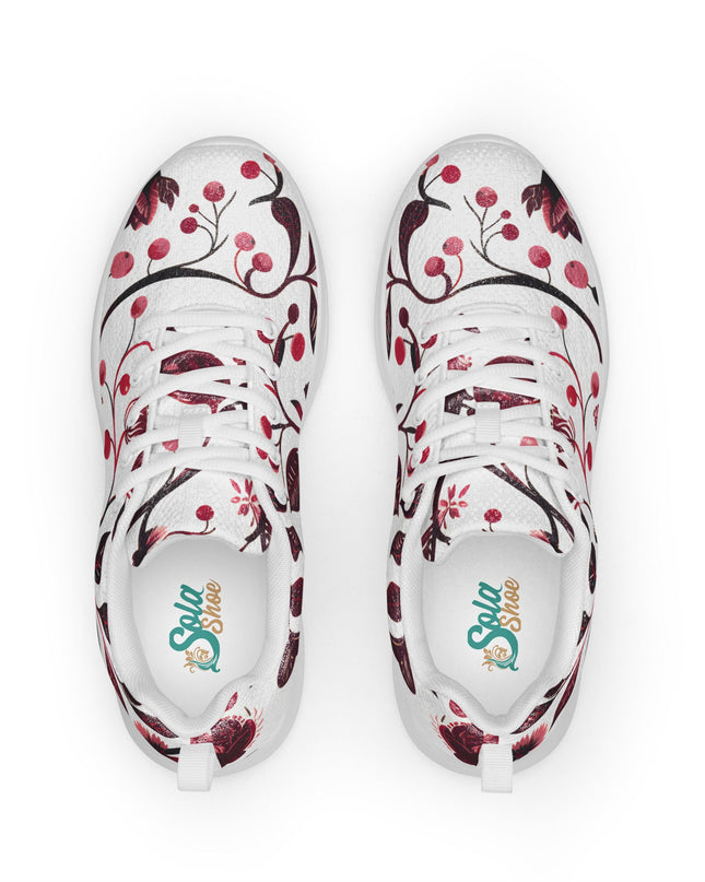 Burgundy Flower Athletic Shoes - Sola Shoe
