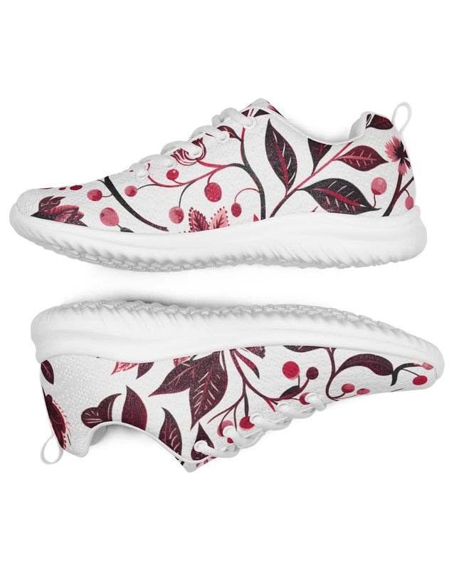 Burgundy Flower Athletic Shoes - Sola Shoe
