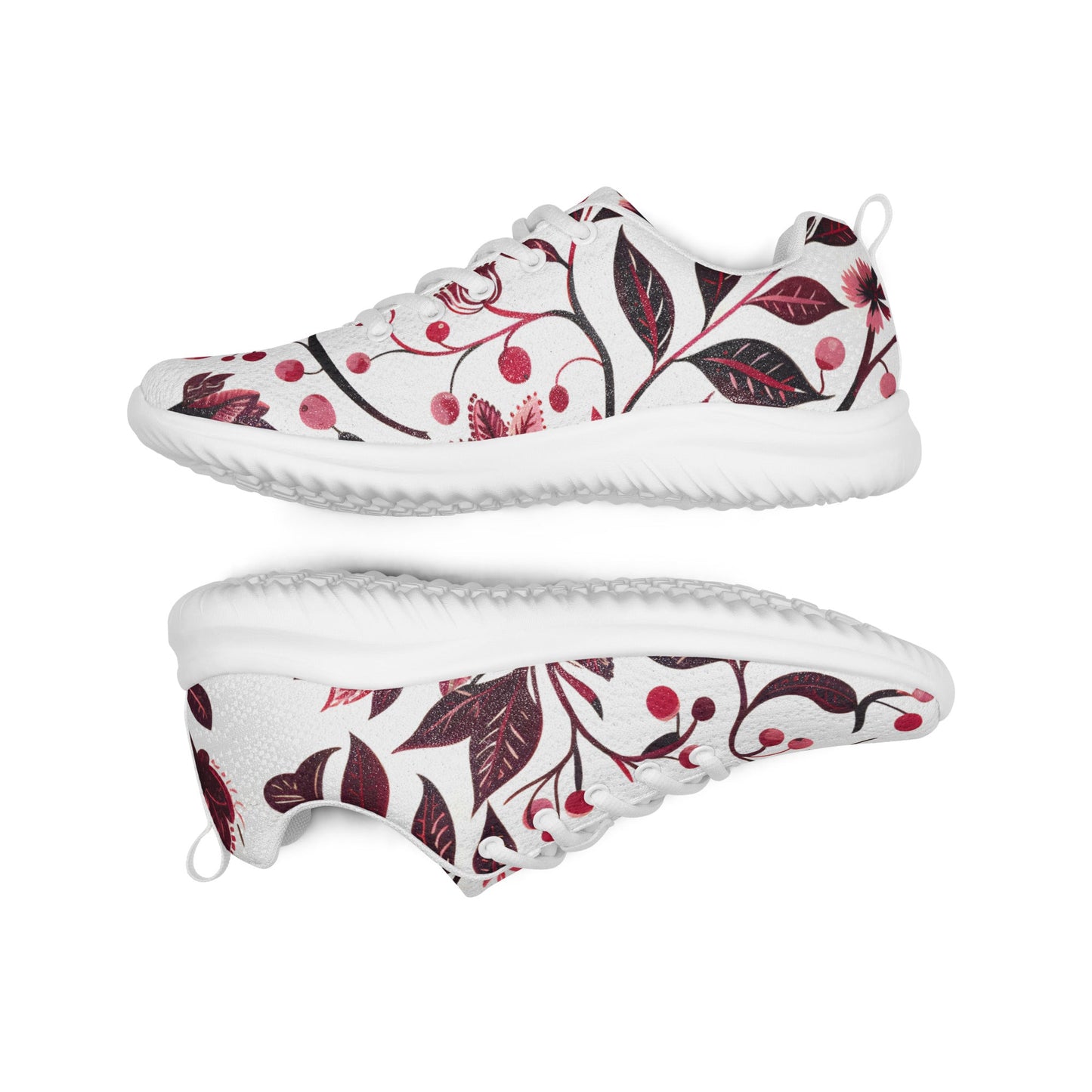 Burgundy Flower Athletic Shoes - Sola Shoe