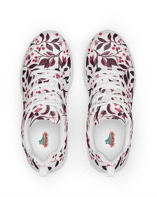 Burgundy Flower Athletic Shoes - Sola Shoe
