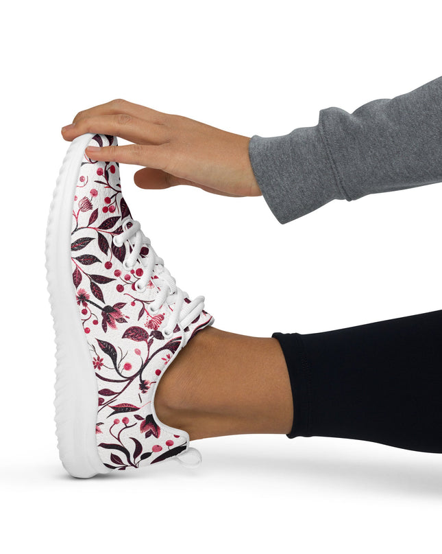 Burgundy Flower Athletic Shoes - Sola Shoe