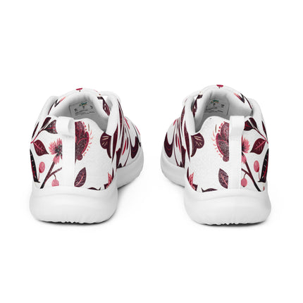 Burgundy Flower Athletic Shoes - Sola Shoe