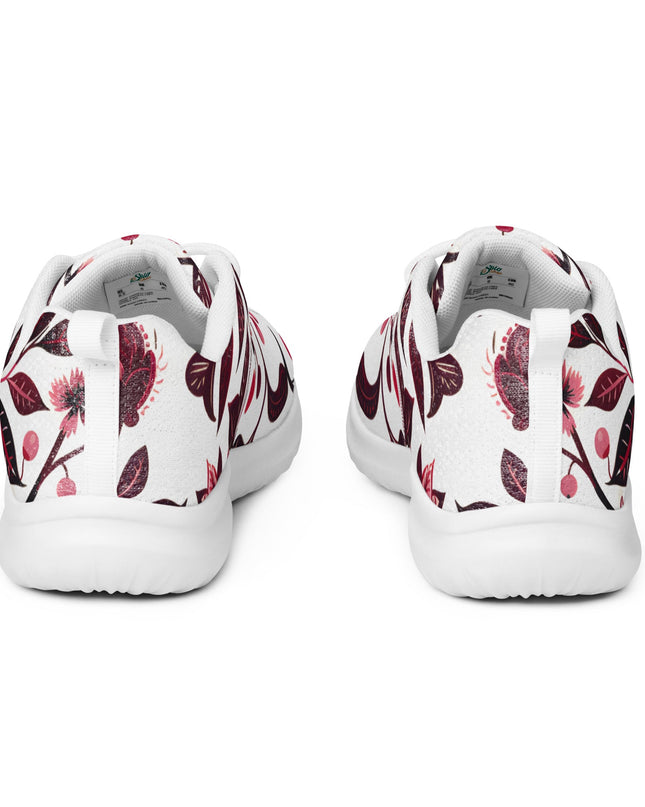 Burgundy Flower Athletic Shoes - Sola Shoe