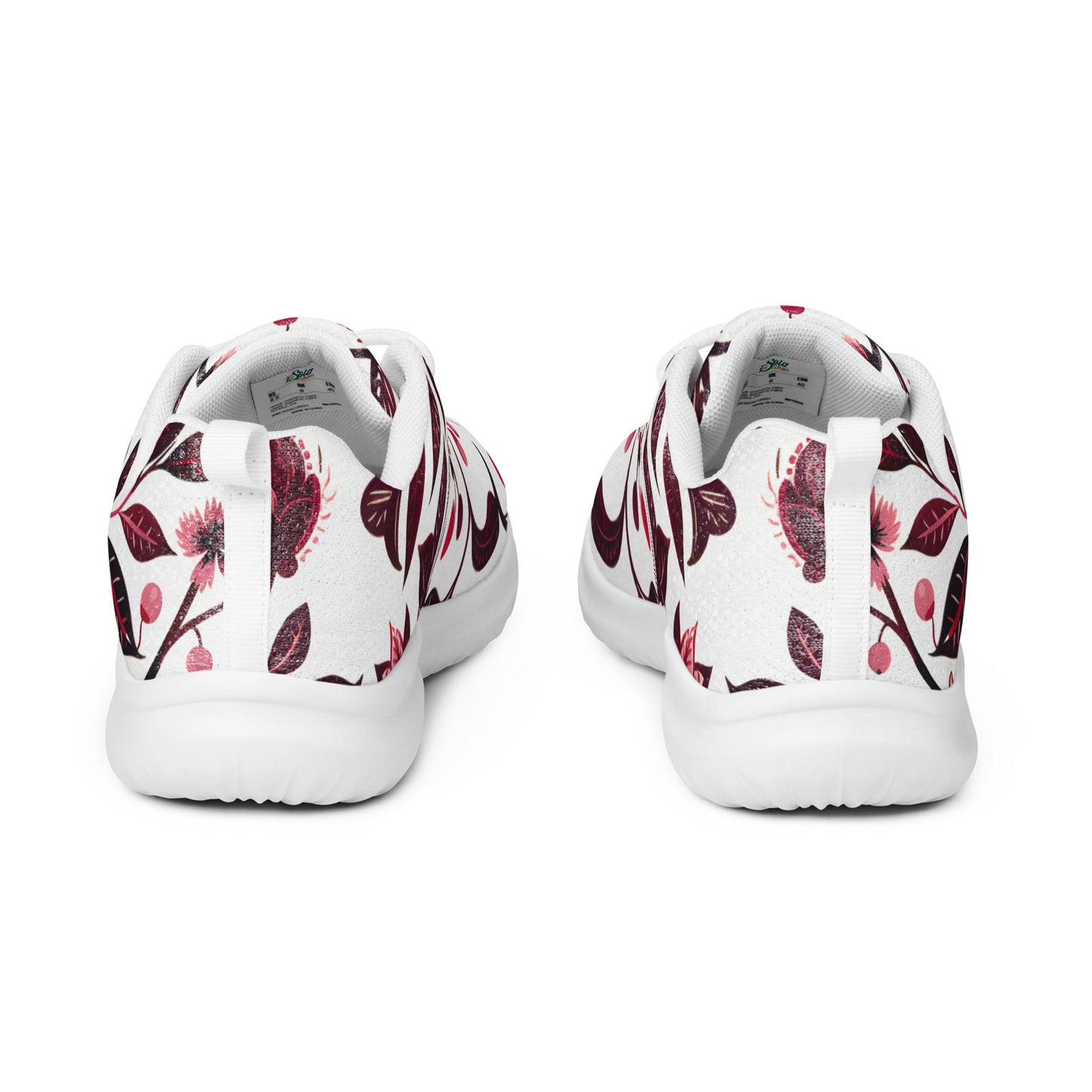 Burgundy Flower Athletic Shoes - Sola Shoe