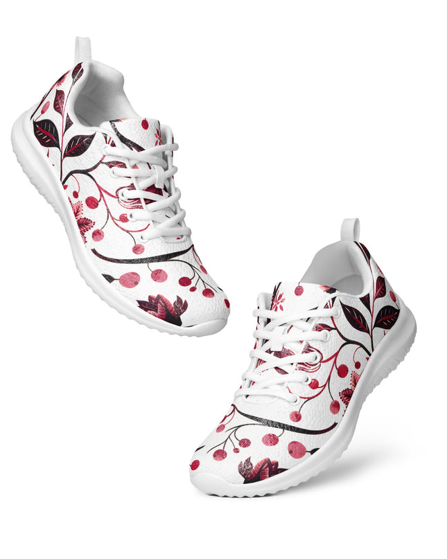Burgundy Flower Athletic Shoes - Sola Shoe