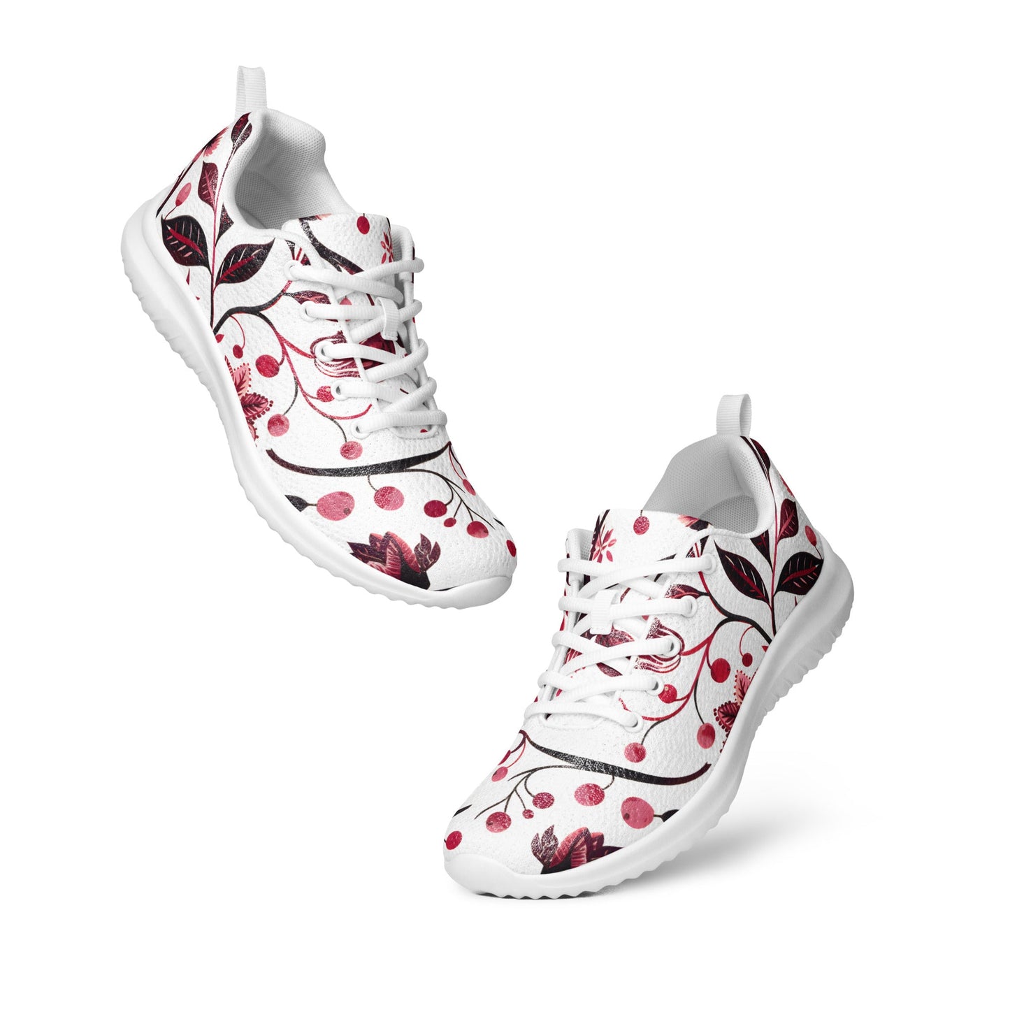 Burgundy Flower Athletic Shoes - Sola Shoe