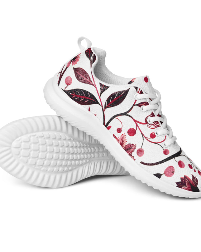 Burgundy Flower Athletic Shoes - Sola Shoe