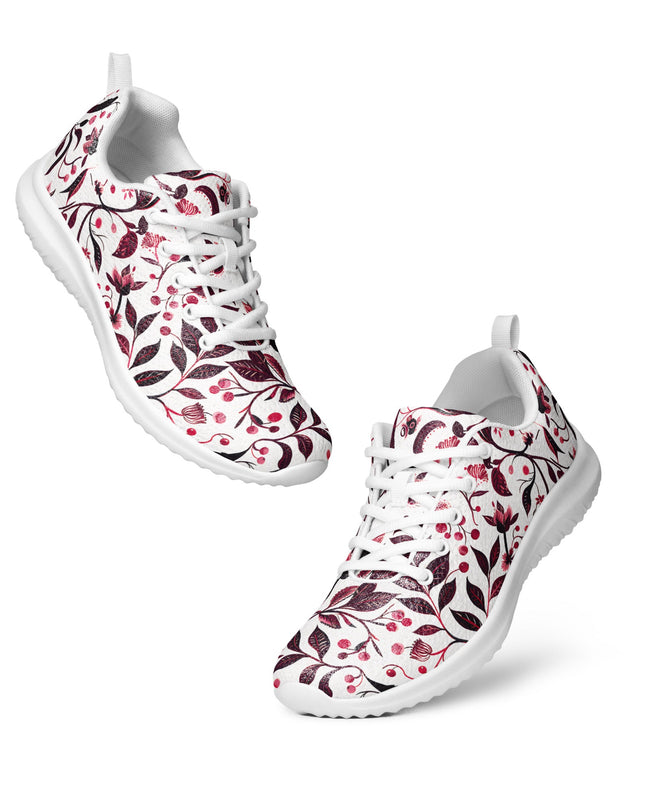 Burgundy Flower Athletic Shoes - Sola Shoe