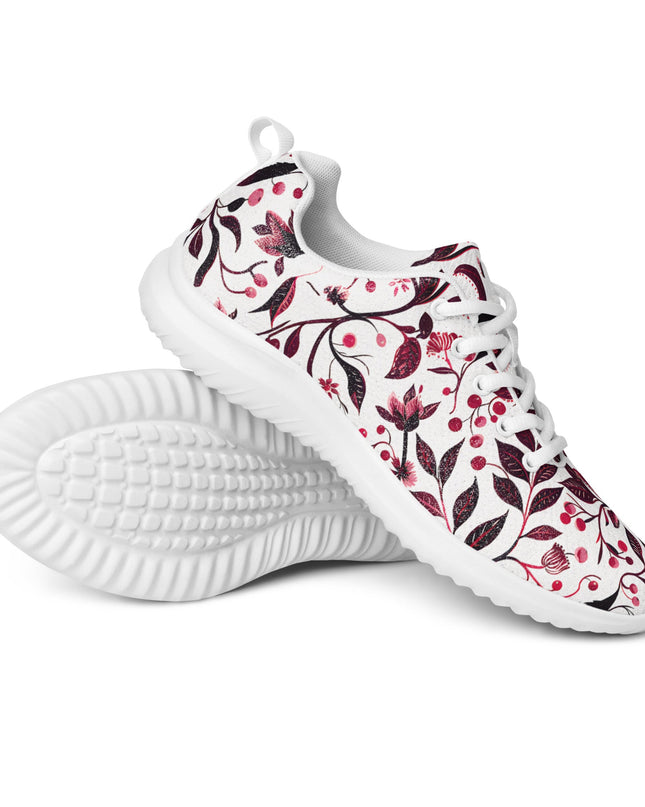 Burgundy Flower Athletic Shoes - Sola Shoe
