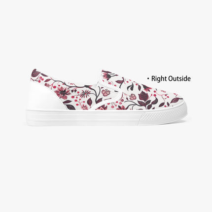 Burgundy Flower Classic Slip - On Shoes - Sola Shoe
