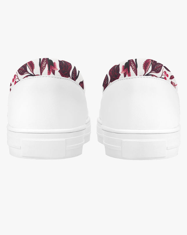 Burgundy Flower Classic Slip - On Shoes - Sola Shoe