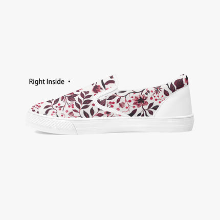 Burgundy Flower Classic Slip - On Shoes - Sola Shoe