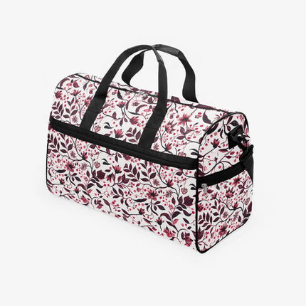 Burgundy Flower Gym Duffel Bag - Sola Shoe