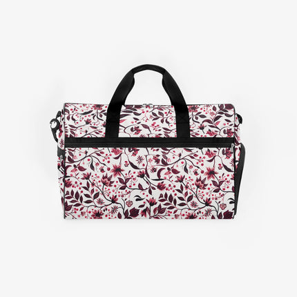Burgundy Flower Gym Duffel Bag - Sola Shoe