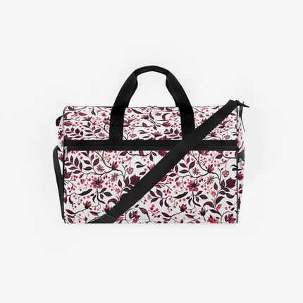 Burgundy Flower Gym Duffel Bag - Sola Shoe