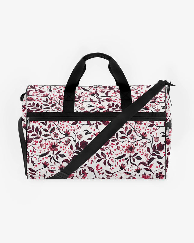 Burgundy Flower Gym Duffel Bag - Sola Shoe