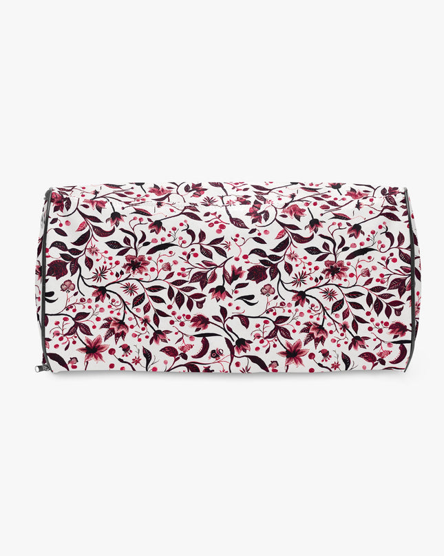 Burgundy Flower Gym Duffel Bag - Sola Shoe