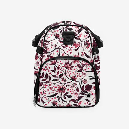 Burgundy Flower Gym Duffel Bag - Sola Shoe