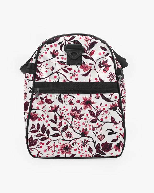 Burgundy Flower Gym Duffel Bag - Sola Shoe