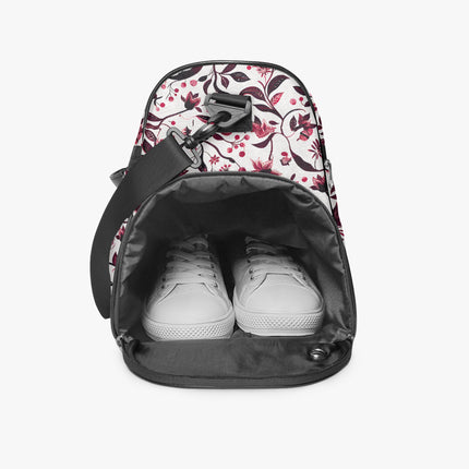 Burgundy Flower Gym Duffel Bag - Sola Shoe