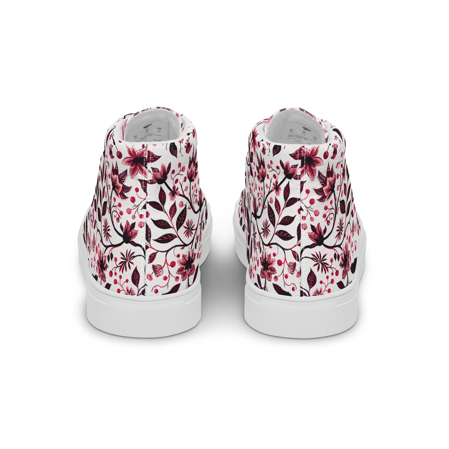 Burgundy Flower High Top Shoes - Sola Shoe