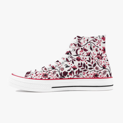 Burgundy Flower High - Top Shoes - Sola Shoe